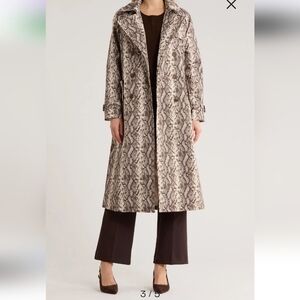 Rebecca Minkoff Black and White Snake Print Coat